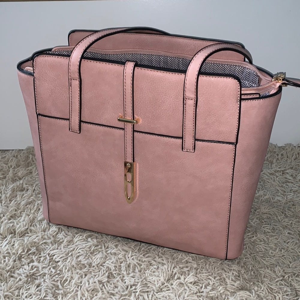 Large Pink Tote Bag and Wallet